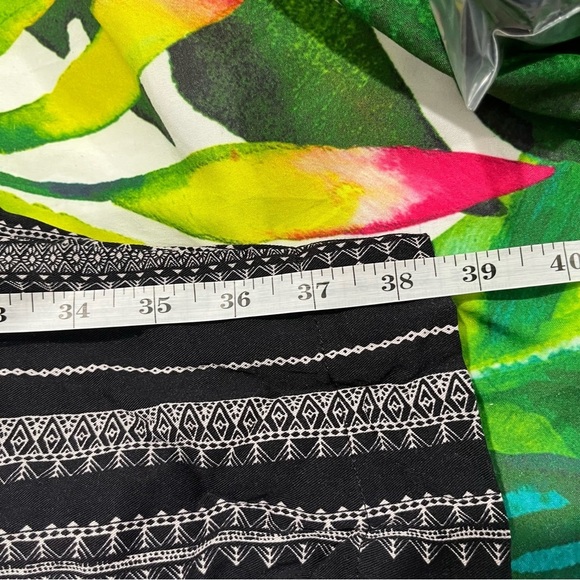 Nwot Jessica Simpson XXL Cadie Black Beige Cropped Palazzo Festival Casual Pants - Picture 12 of 12